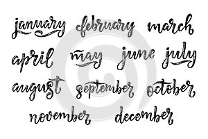 Handwritten names of months December, January, February, March, April, May, June, July, August, September, October, November.