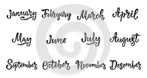 Handwritten names of months December, January, February, March, April, May, June, July, August, September, October, November. Call