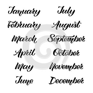 Handwritten names of months: December, January, February, March, April, May, June, July, August, September, October, November