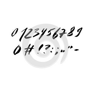 Handwritten numbers, vector lettering, abstract text illustration