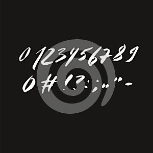 Handwritten numbers, vector lettering, abstract text illustration