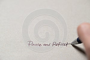 Handwritten Pause and Reflect Note