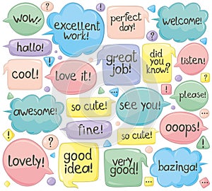 Handwritten Phrases In Speech Balloons