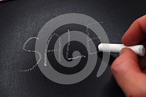 handwritten sale text