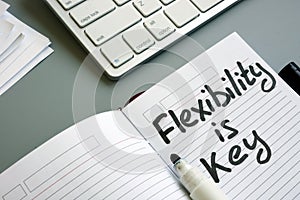 Handwritten sign flexibility in business is key photo