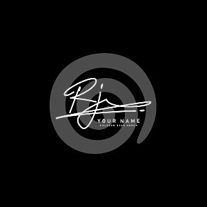 Handwritten Signature logo for Initial Letter RJ - Vector Logo Template for Alphabet R and J photo