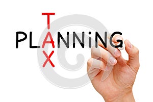 Handwritten Tax Planning Crossword Concept