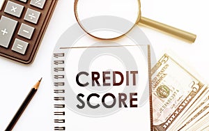 Handwritten text showing Credit Score. Business concept