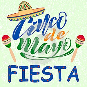 Handwritten text on a textured background for the holiday cinco