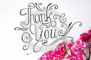 Handwritten Thank you card with flowers