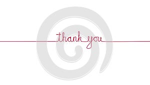 Handwritten THANK YOU text sign. Line separator, overlay, alphA