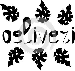 Handwritten vector typography for delivery service. Lettering text on a white background. Hand drawn illustration