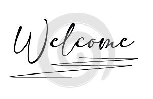 Handwritten wellcome sign on a white background photo