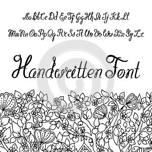 Handwritter calligraphic script alphabet. You can use it as font for your design.
