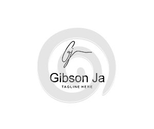 Handwritting Signature Letter GJ Logotype
