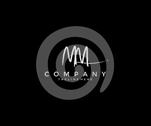 Handwritting Signature Letter MM Logotype