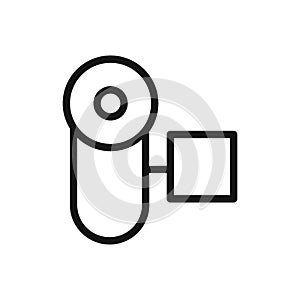 Handy Cam Icon linear vector graphics sign