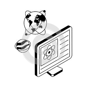 A handy isometric style icon of science education