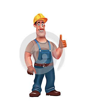 Handy man showing thumb up