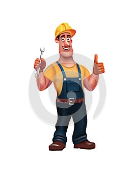 Handy man showing thumb up