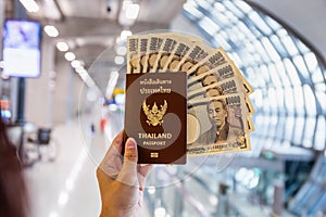 Handy passport and yen for shopping and sightseeing at the airport