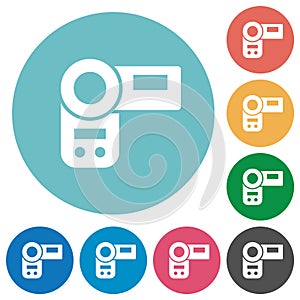 Handycam flat round icons