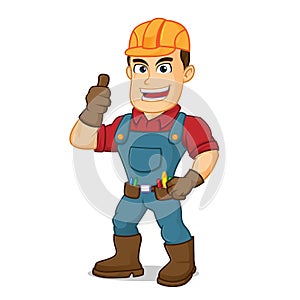 Handyman give thumb up