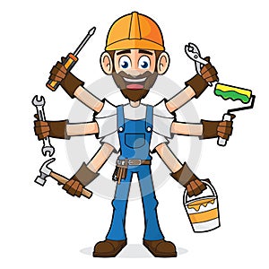 Handyman Holding Tools
