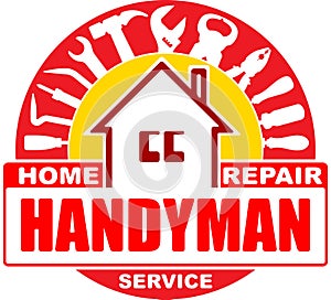 Handyman home repair services. Round vector design for your logo