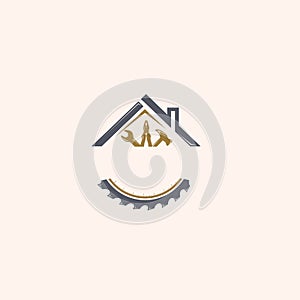 Handyman home services tools logo design template