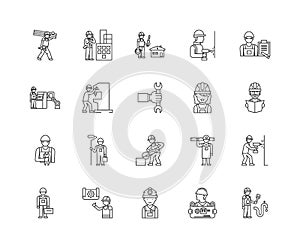 Handyman line icons, signs, vector set, outline illustration concept