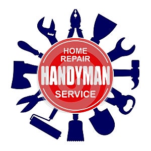 Handyman services round vector design for your logo or emblem wi