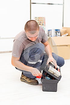 Handyman with Tool Box
