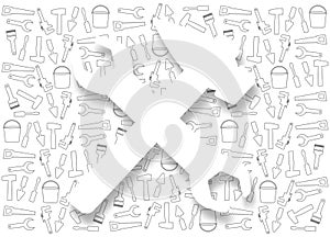 Handyman Tools pattern. Corporate web site elements & background. Vector graphics for fixing, plumbing, renovation tools in trendy