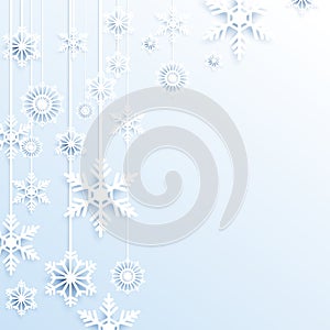 Hang christmas snowflakes background.
