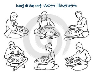 Hang drum musician set