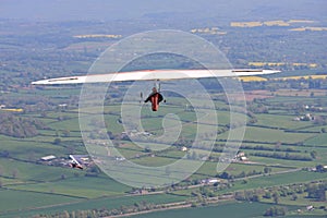 Hang glider flying