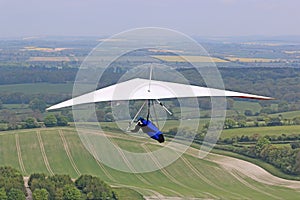 Hang Glider flying at Combe Gibbet, England
