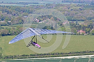 Hang glider flying at Combe gibbet photo