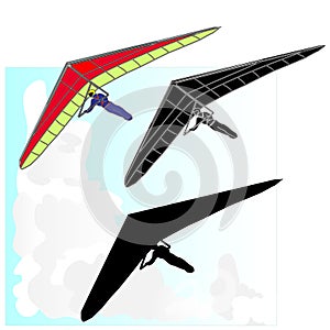 Hang Glider flying vector