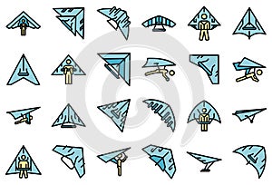 Hang glider icon, outline style