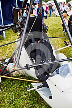 Hang glider with motor at the exhibition