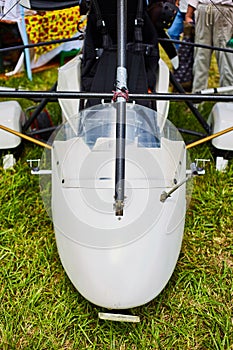 Hang glider with motor at the exhibition