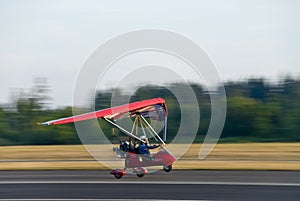 Hang glider taking off