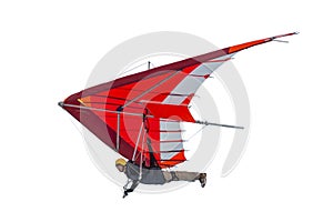 Hang glider wing silhouette isolated on white