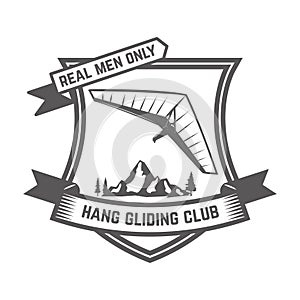 Hang gliding club emblems template. Design element for sign, badge, t shirt, poster.