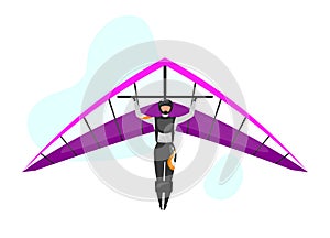 Hang gliding flat vector illustration