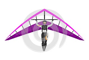 Hang gliding flat vector illustration