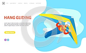 Hang Gliding Hobby Glider Person Website with Text
