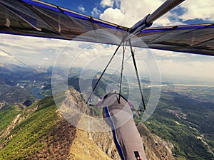 Hang gliding in the mountains
